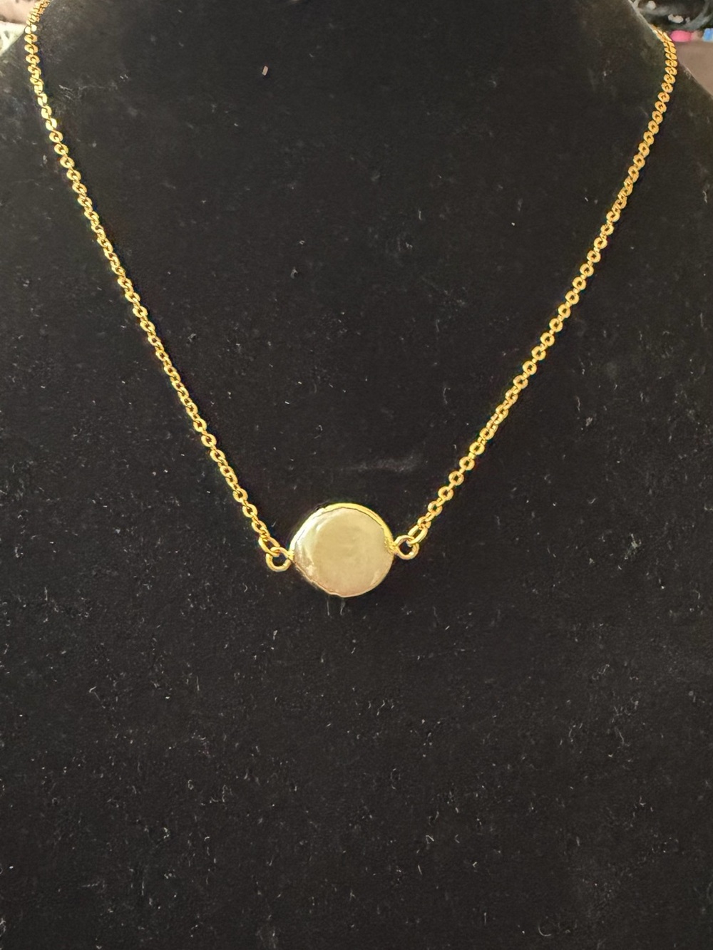 Hand Crafted Gold Polished Round Disc Necklace